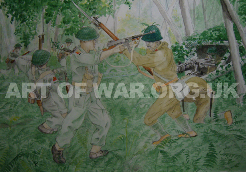 Gurkhas attacking Japanese positions in Burma 